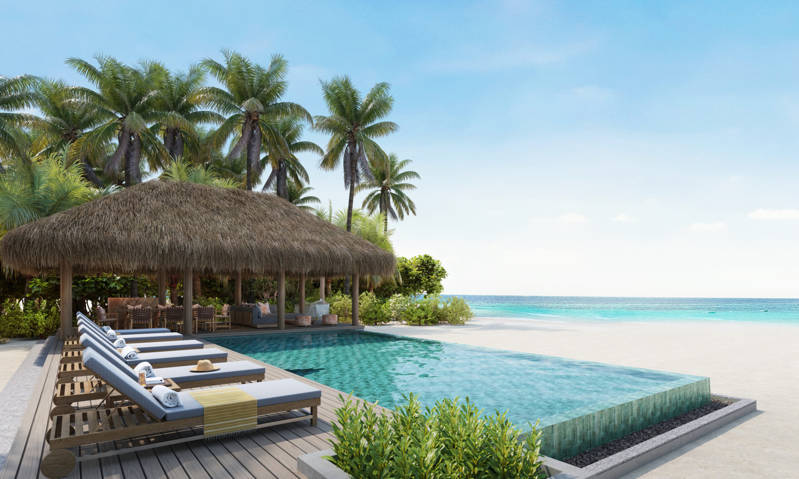 Three Bedroom Beach Reserve Outside deck view Six Senses Kanuhura